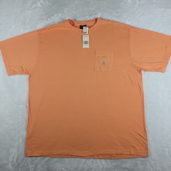 Vintage Polo Ralph Lauren T-Shirt Men's XL Orange Single Stitch Made In USA NWT - Picture 1 of 8